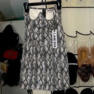 I.am.gia leather snake print corset dress